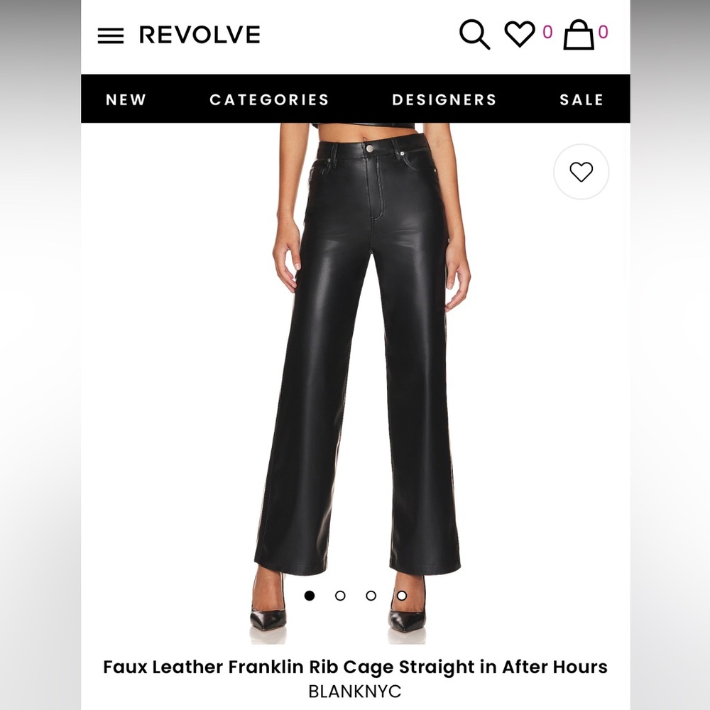 Blank NYC The Franklin Faux Leather Pant in color After Hours